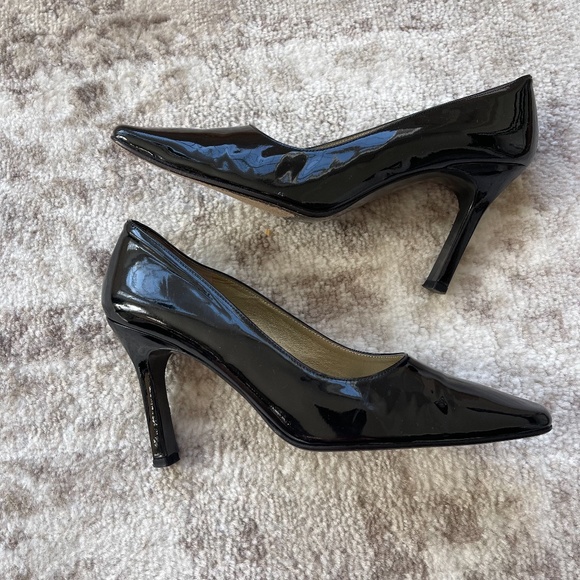 Charles Jourdan Paris Black Patent Leather Heels Sz 6.5 - Picture 7 of 10